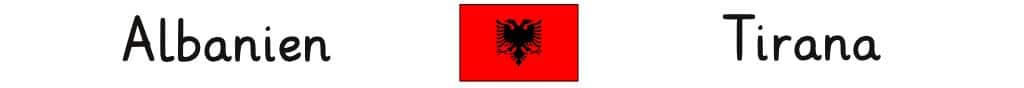 Albanien mit Hauptstadt und Flagge