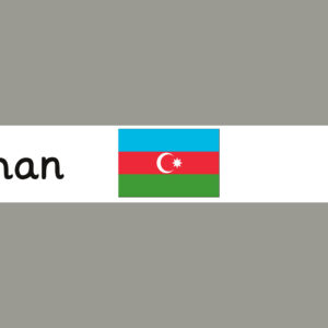 Aserbaidschan mit Hauptstadt und Flagge