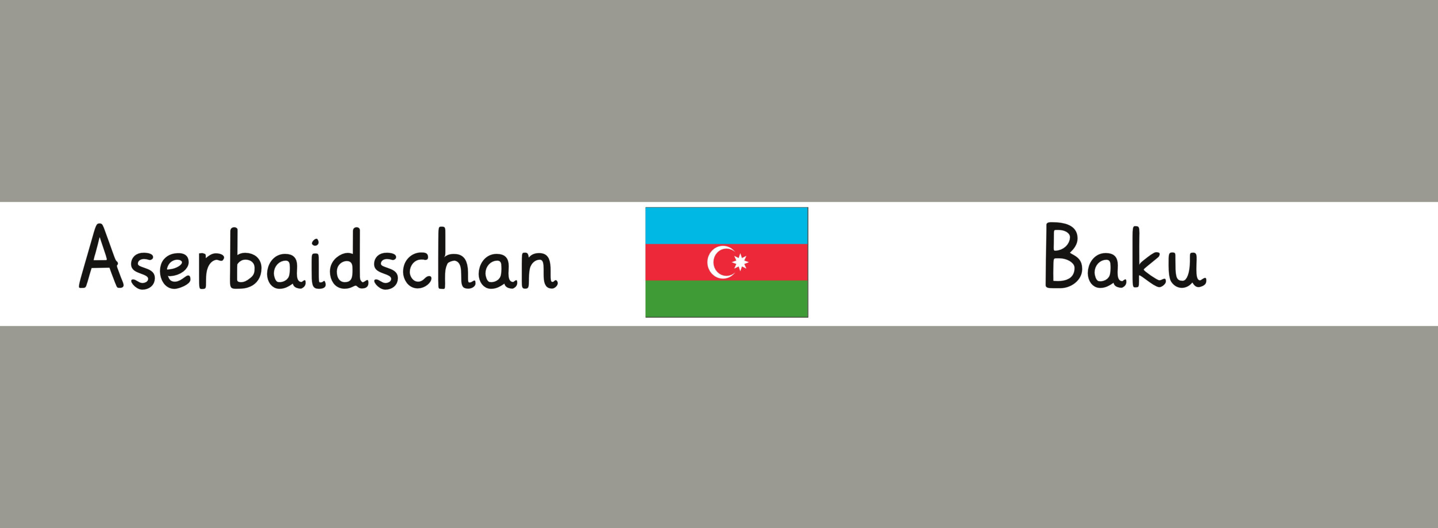 Aserbaidschan mit Hauptstadt und Flagge