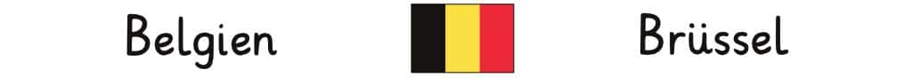 Belgien mit Hauptstadt und Flagge
