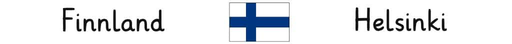Finnland mit Hauptstadt und Flagge
