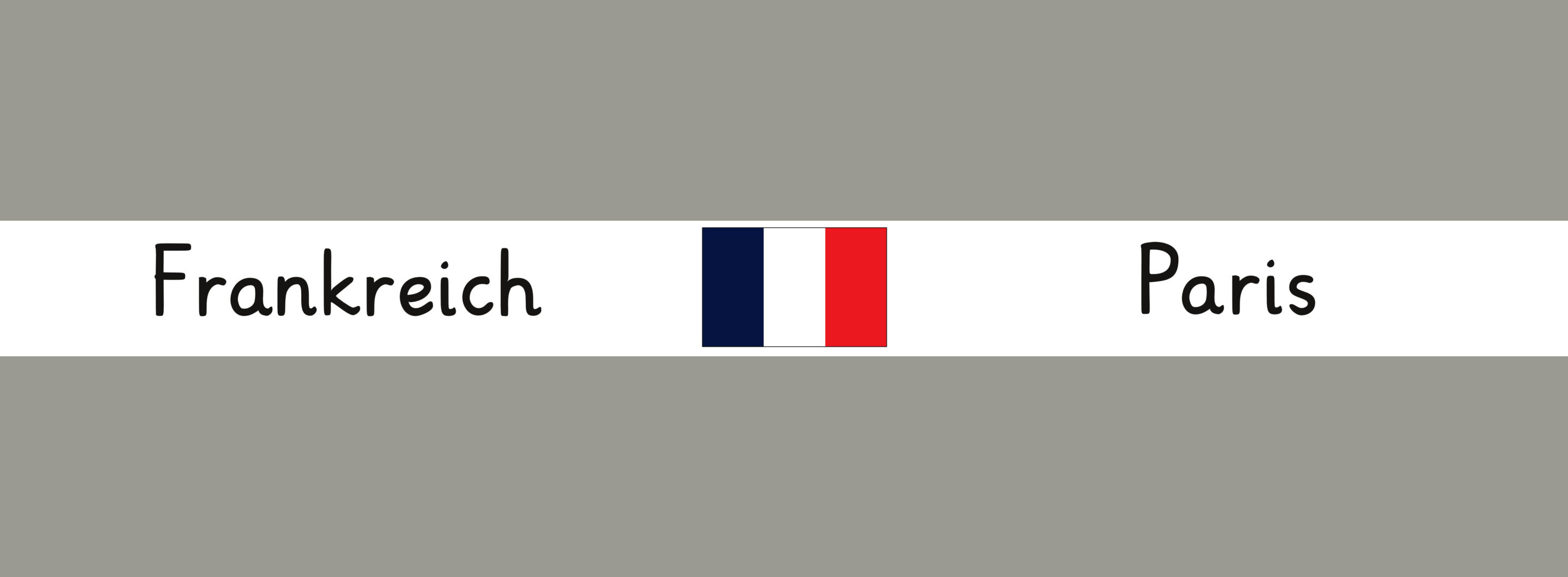 Frankreich mit Hauptstadt und Flagge