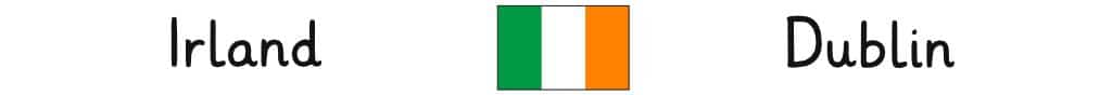 Irland mit Hauptstadt und Flagge