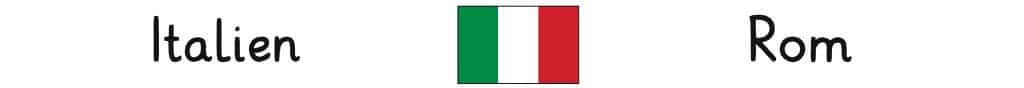 Italien mit Hauptstadt und Flagge