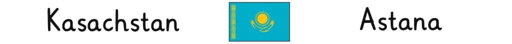 Kasachstan mit Hauptstadt und Flagge