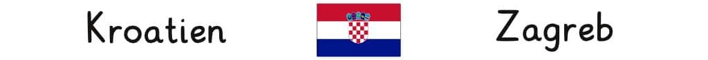 Kroatien mit Hauptstadt und Flagge