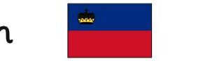 Liechtenstein mit Hauptstadt und Flagge