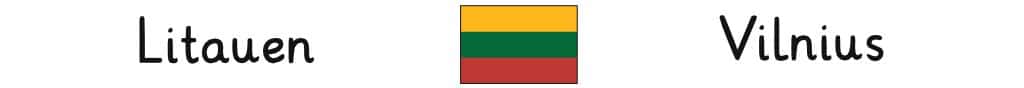 Litauen mit Hauptstadt und Flagge