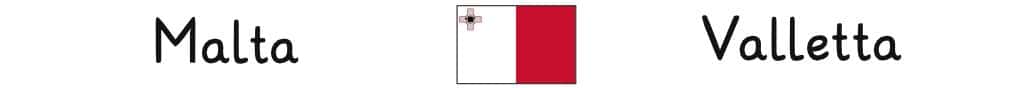 Malta mit Hauptstadt und Flagge