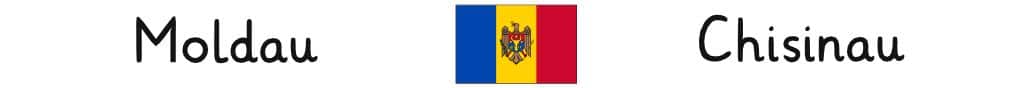 Moldau mit Hauptstadt und Flagge