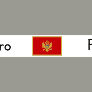 Montenegro mit Hauptstadt und Flagge