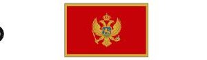Montenegro mit Hauptstadt und Flagge