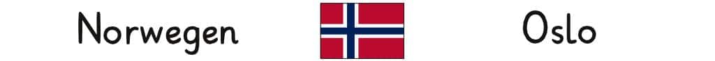 Norwegen mit Hauptstadt und Flagge