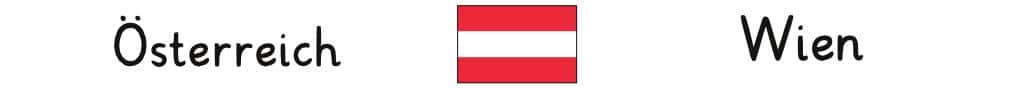 Österreich mit Hauptstadt und Flagge