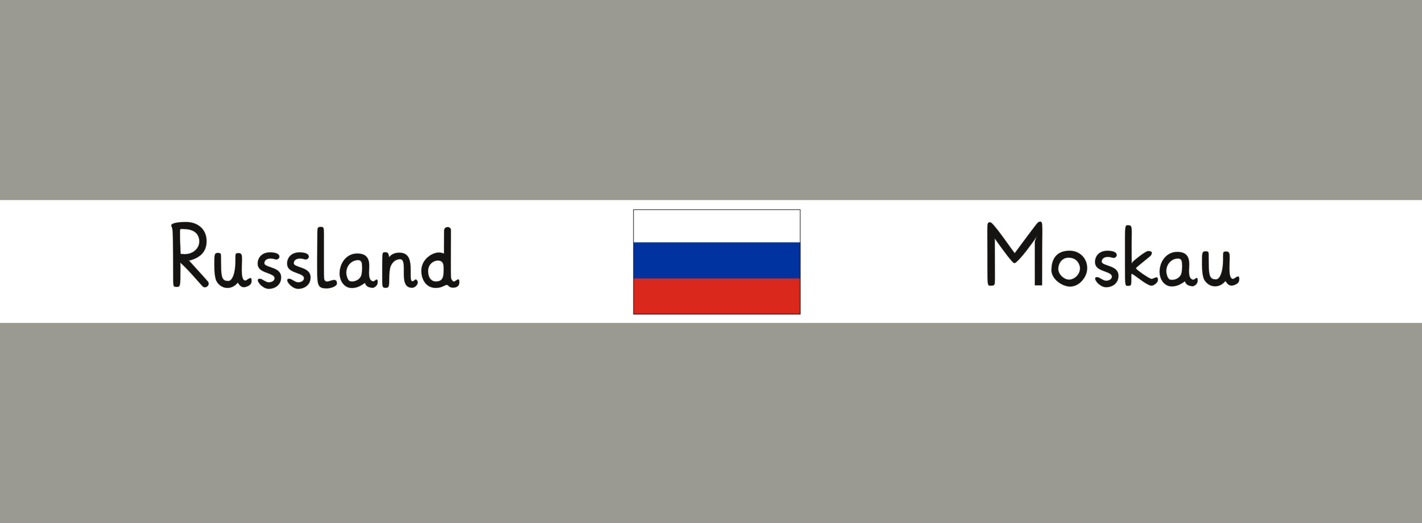 Russland mit Hauptstadt und Flagge