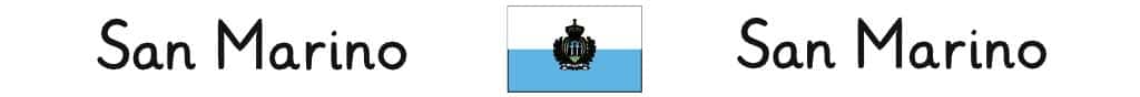San Marino mit Hauptstadt und Flagge