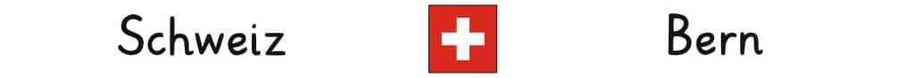 Schweiz mit Hauptstadt und Flagge