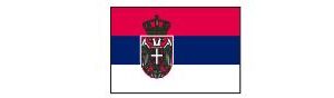 Serbien mit Hauptstadt und Flagge