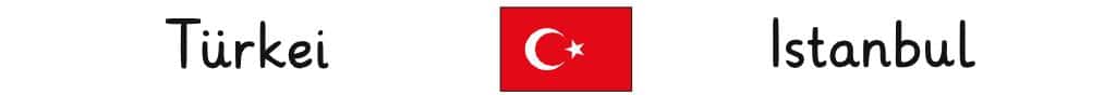 Türkei mit Hauptstadt und Flagge