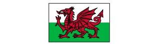 Wales mit Hauptstadt und Flagge